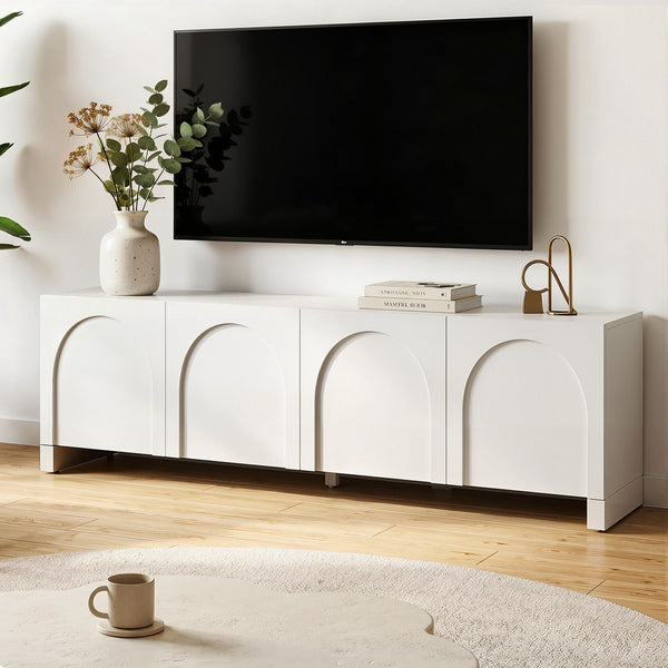  180cm TV Entertainment Unit White Cabinet | HomeAndLiving