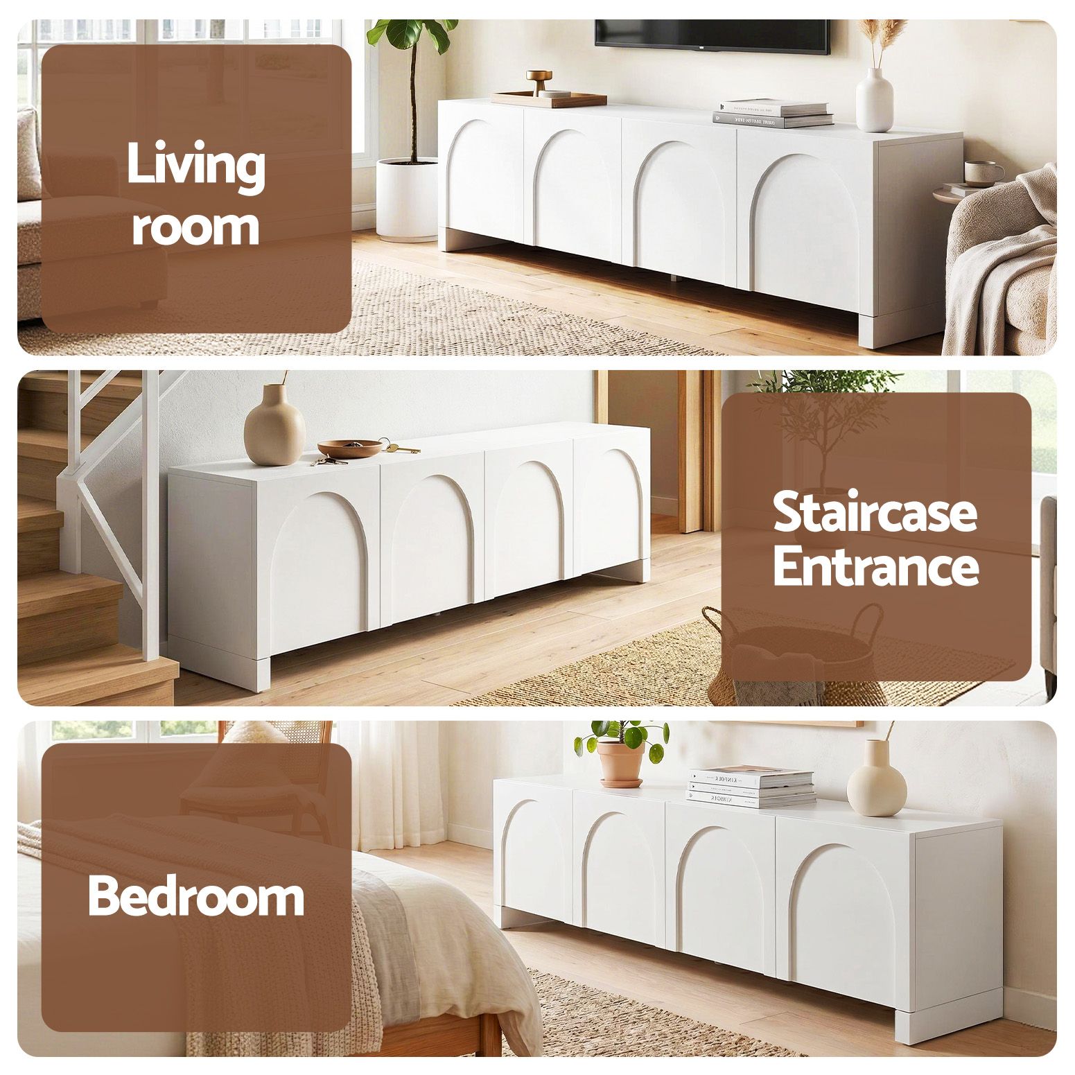 180cm TV Entertainment Unit White Cabinet | HomeAndLiving - 7