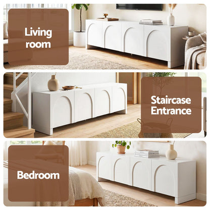 180cm TV Entertainment Unit White Cabinet | HomeAndLiving - 7