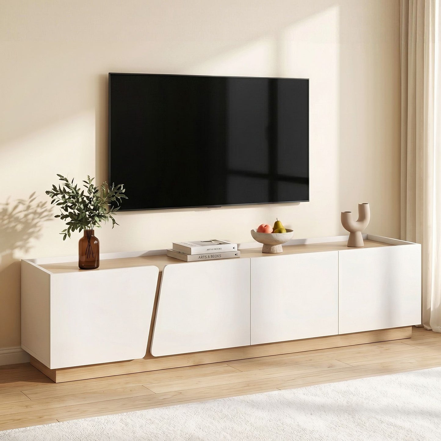 180cm TV Unit Cabinet White Pine | HomeAndLiving
