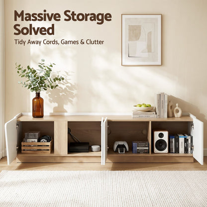 180cm TV Unit Cabinet White Pine | HomeAndLiving - 5