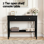 Console Table 2 Drawers 100CM Black
