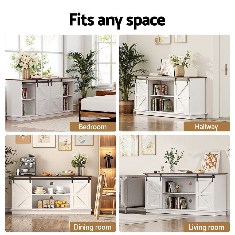 Buffet Storage Cabinet White 150x40x70cm