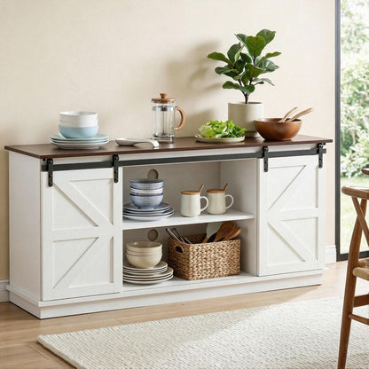 Buffet Storage Cabinet White 150x40x70cm