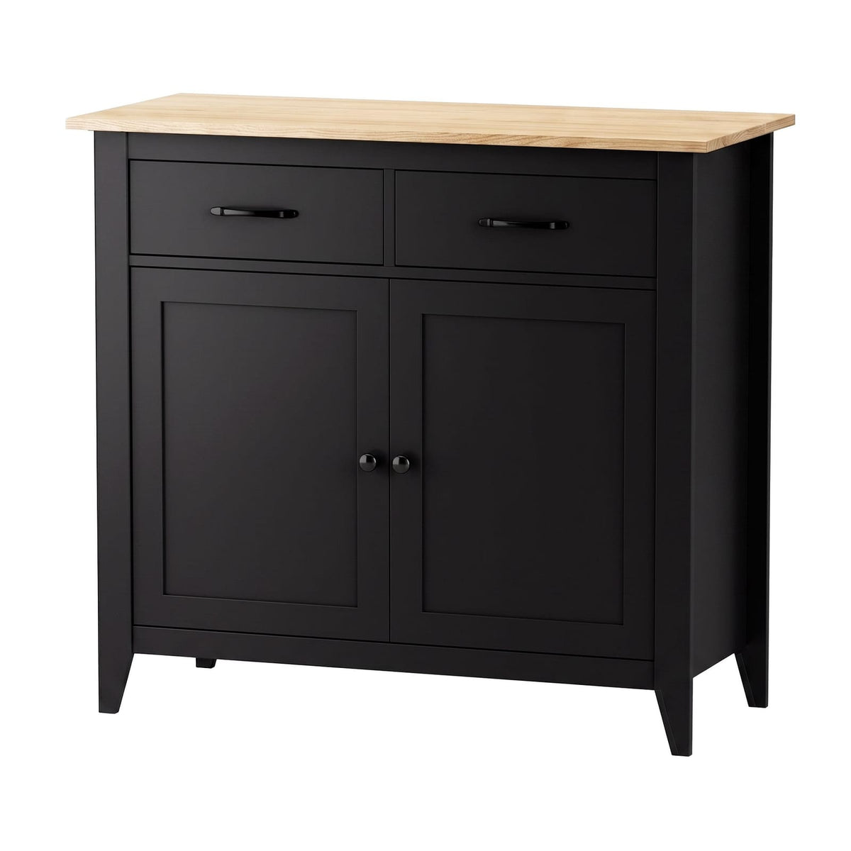 Buffet Cabinet Black Storage 90x40x82cm