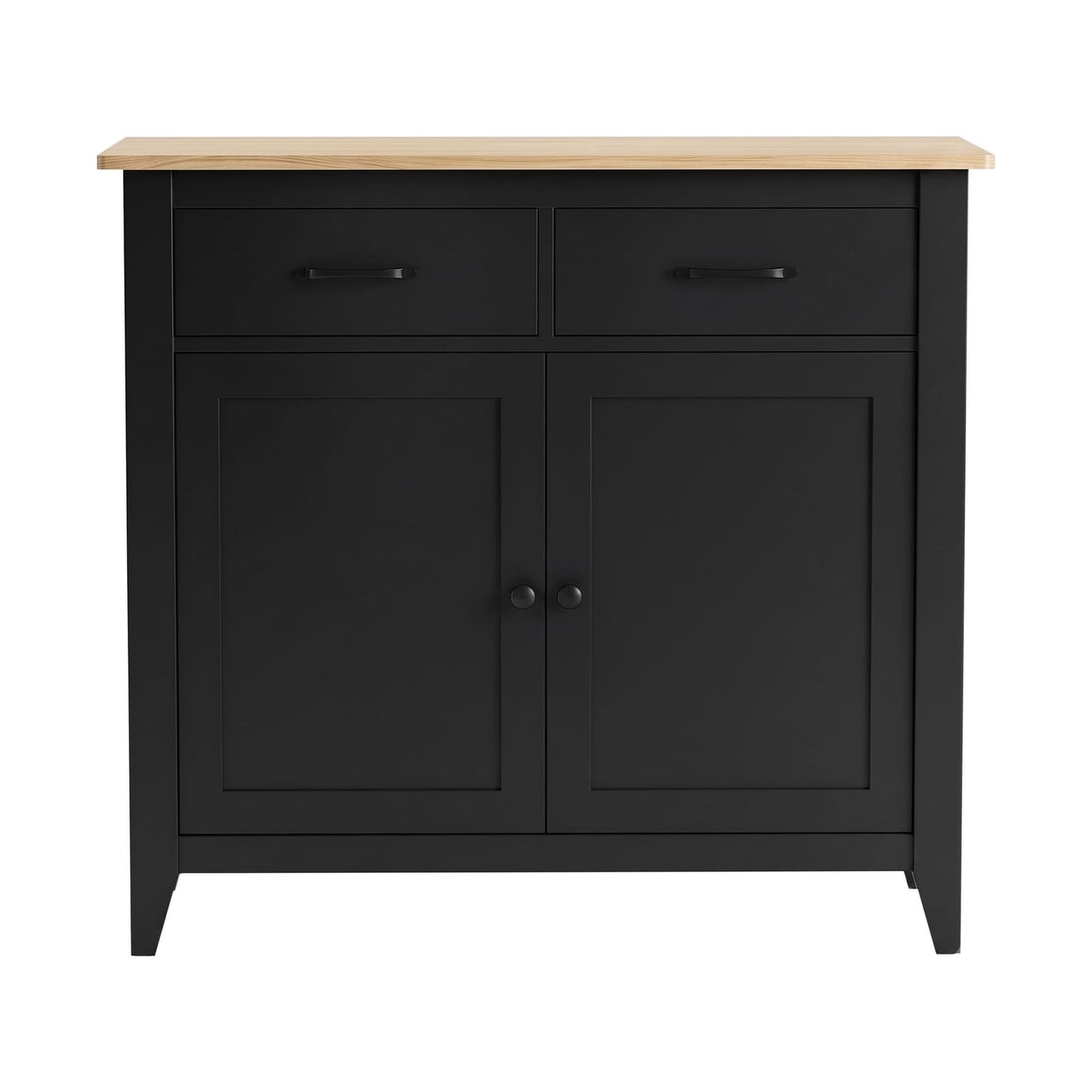 Buffet Cabinet Black Storage 90x40x82cm