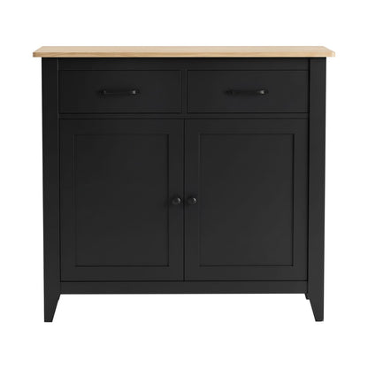 Buffet Cabinet Black Storage 90x40x82cm