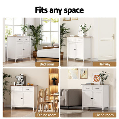 Buffet Storage Cabinet White 90x40x82cm