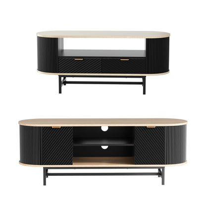 TV Unit Coffee Table Set Drawers Shelves | HomeAndLiving