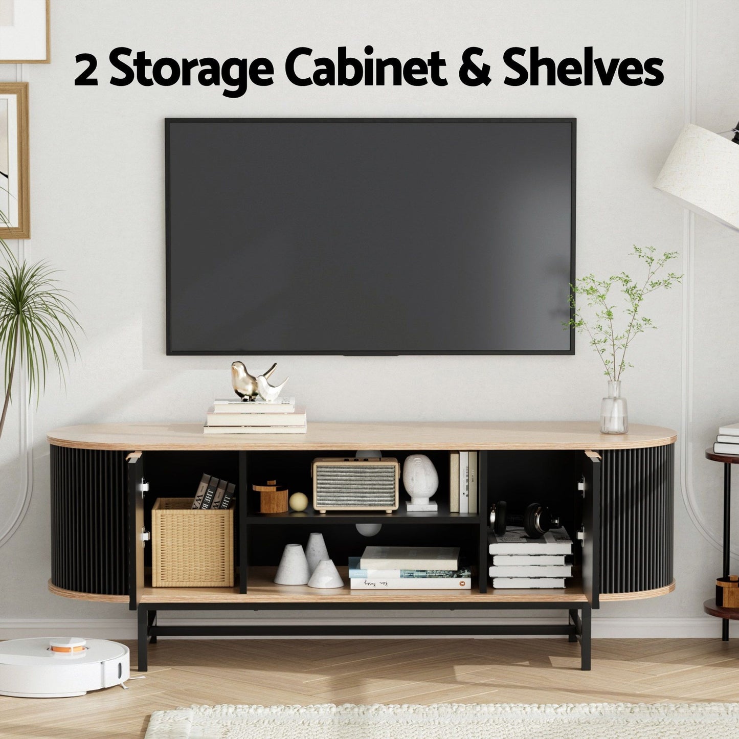 TV Unit Coffee Table Set Drawers Shelves | HomeAndLiving