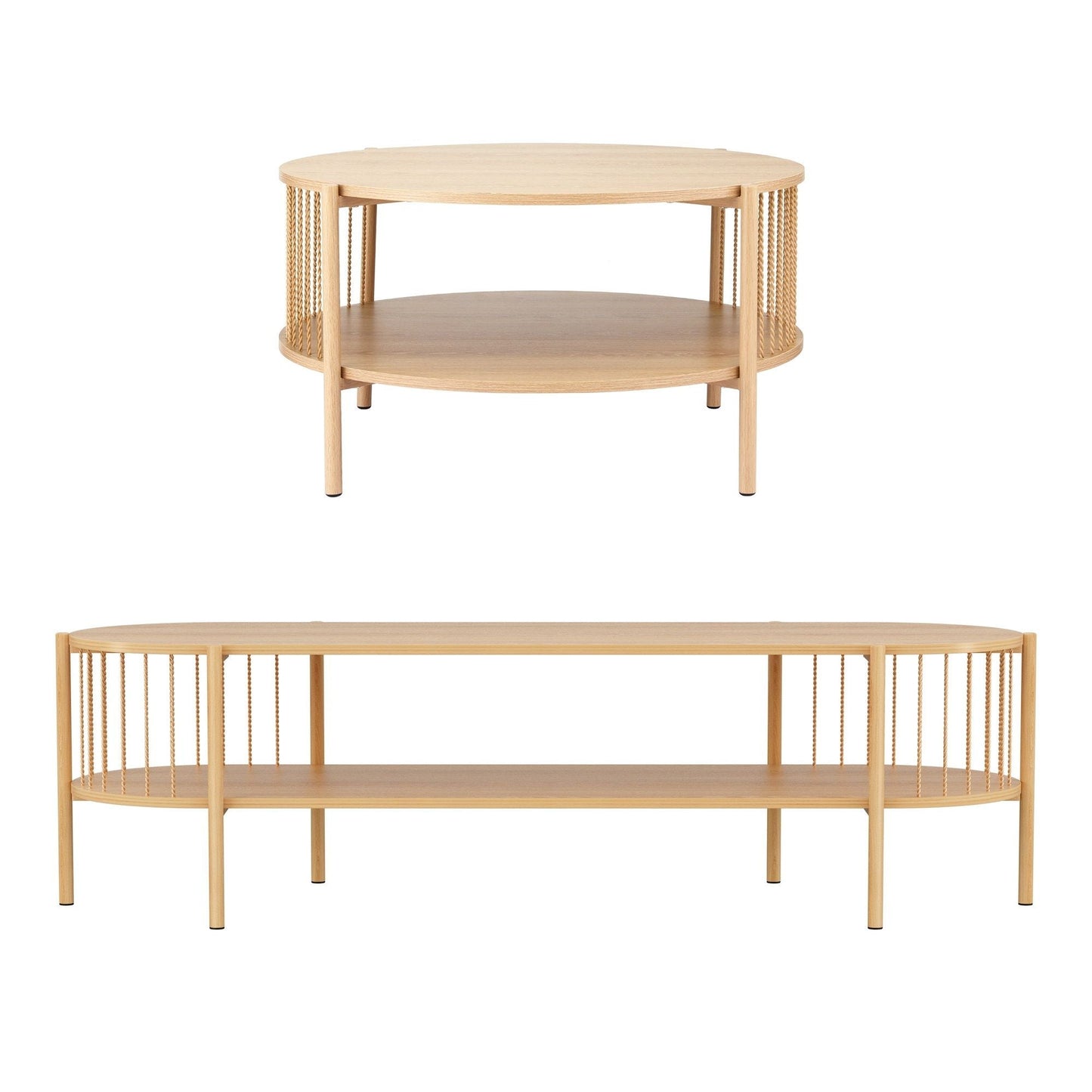 Pine TV Unit Coffee Table Set 148cm | Home & Living - 6