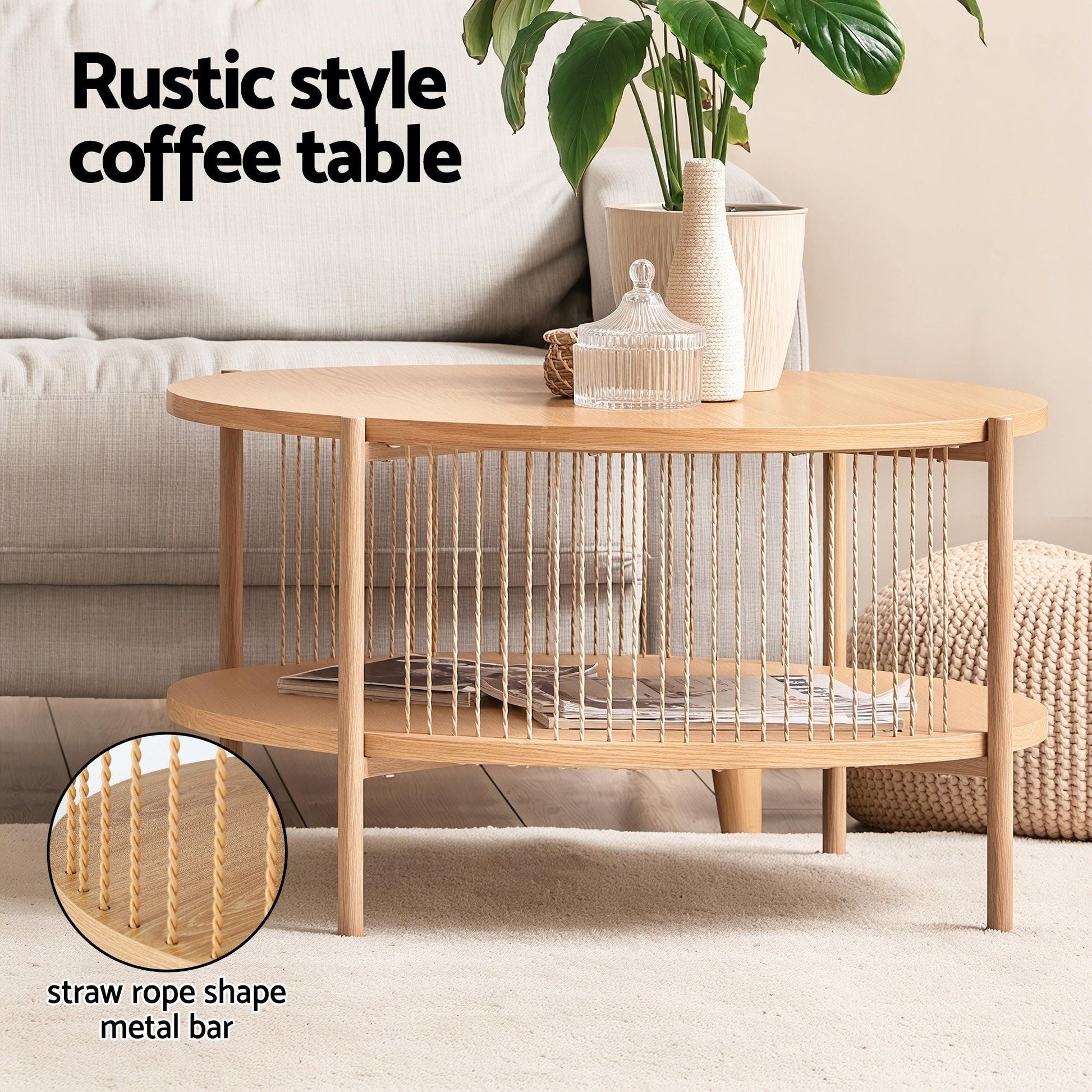 Pine TV Unit Coffee Table Set 148cm | Home & Living - 4