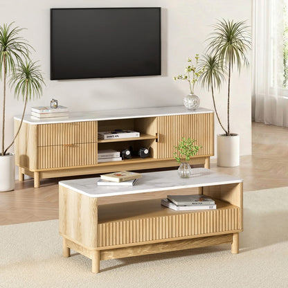 Tv Unit Coffee Table Set Pine 150x40x47cm