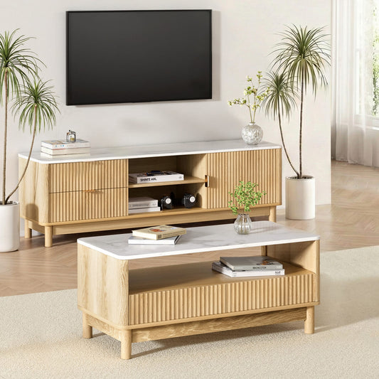 Tv Unit Coffee Table Set Pine 150x40x47cm