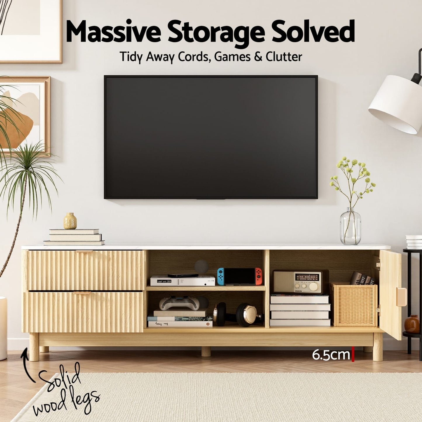 Tv Unit Coffee Table Set Pine 150x40x47cm