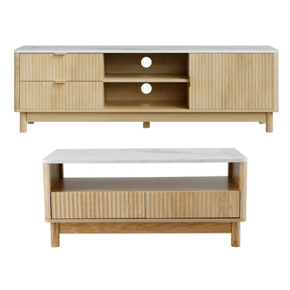 Tv Unit Coffee Table Set Pine 150x40x47cm