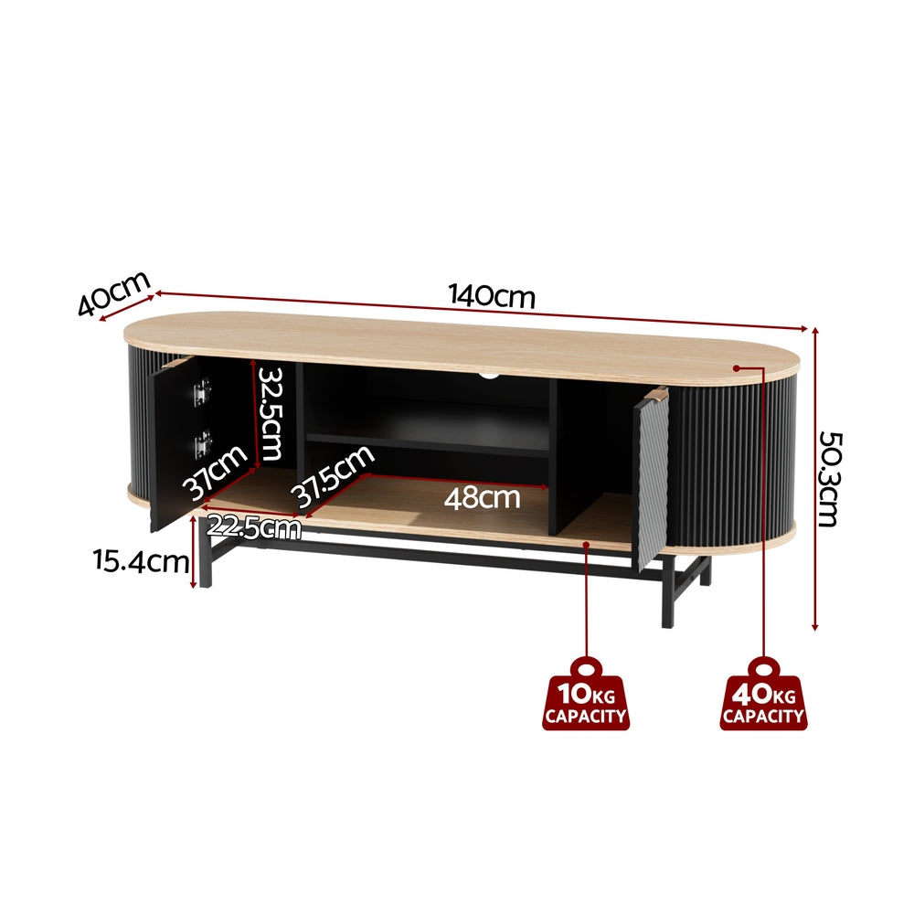 TV Unit Entertainment Unit Storage Cabinet Black Pine