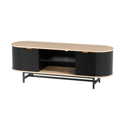 TV Unit Entertainment Unit Storage Cabinet Black Pine