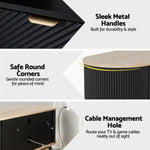 TV Unit Entertainment Unit Storage Cabinet Black Pine