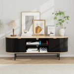 TV Unit Entertainment Unit Storage Cabinet Black Pine