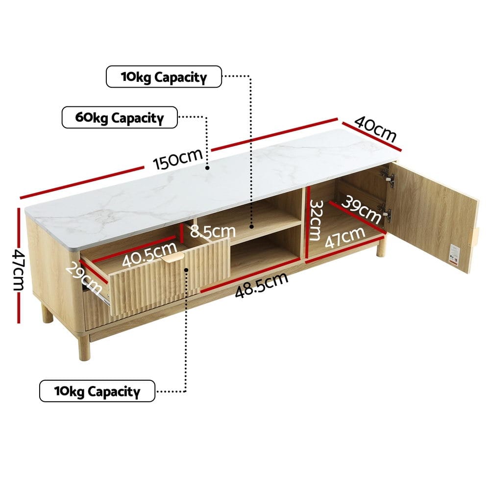 Tv Unit Storage 150cm Pine 150x40x47cm