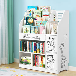 4 Tiers Kids Bookshelf Storage Children Bookcase Toy Organiser Display