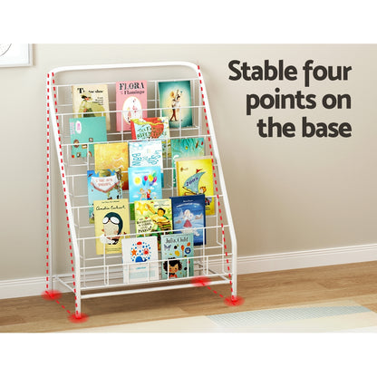6 Tiers Kids Bookshelf Magazine Rack Children Bookcase Organiser Foldable