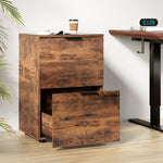Filing Cabinet Files Storage Office Shelves File Organiser Rustic Brown 2 Drawer