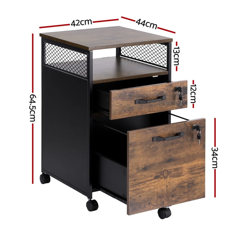 Filing Cabinet With Wheels Storage 42x44x64.5cm