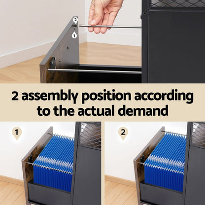 Filing Cabinet With Wheels Storage 42x44x64.5cm