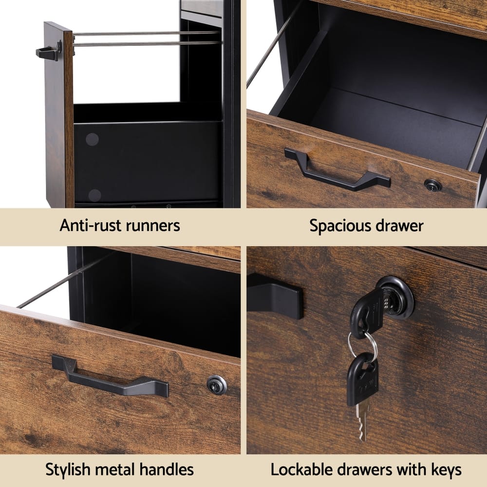 Filing Cabinet With Wheels Storage 42x44x64.5cm