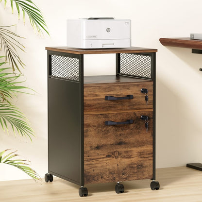 Filing Cabinet With Wheels Storage 42x44x64.5cm