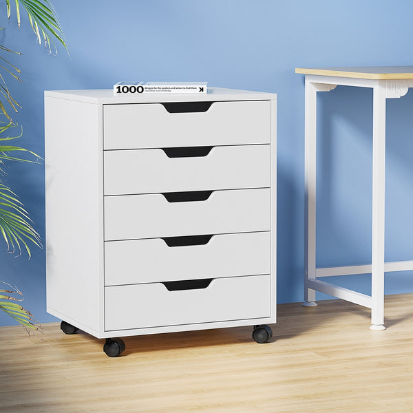  5-Drawer Filing Cabinet Storage Cabinet Chest of Drawers White