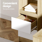 Computer Desk Drawer Cabinet L-Shape Oak 136Cm