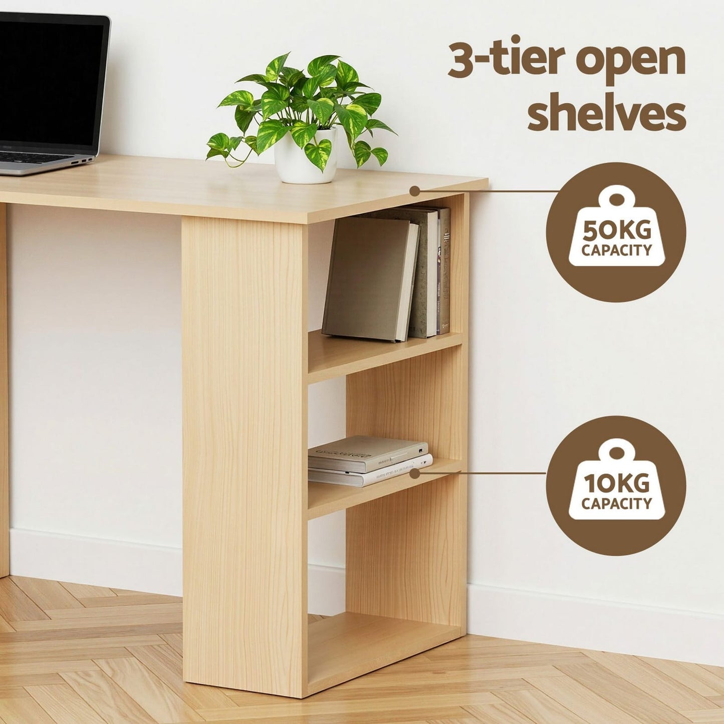 Computer Desk With Drawer Oak White 120x49x75.5cm