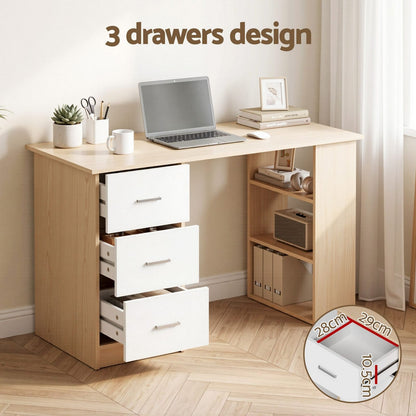 Computer Desk With Drawer Oak White 120x49x75.5cm