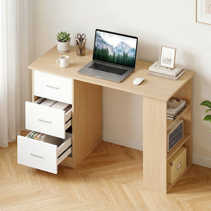 Computer Desk With Drawer Oak White 120x49x75.5cm