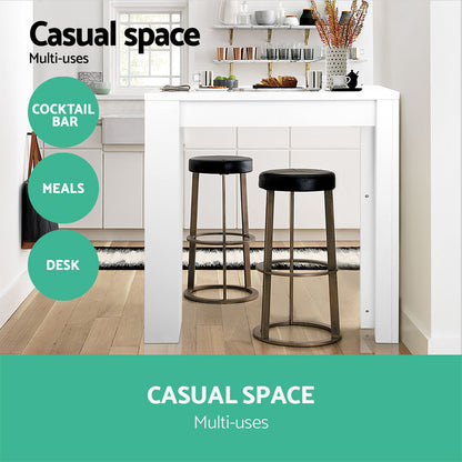 Bar Table 3-Tier Storage Shelves White