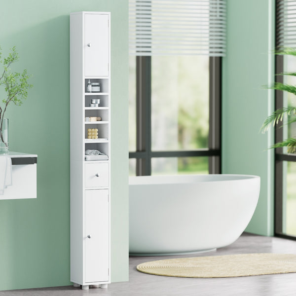  Slim Tall Bathroom Storage Cabinet - 180CM Linen Tower
