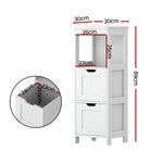 White Bathroom Storage Cabinet - 89CM Floor Organizer