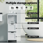 White Bathroom Storage Cabinet - 89CM Floor Organizer