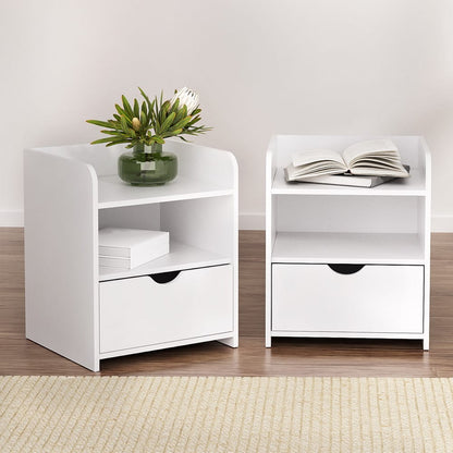 White bedside table 37x34x45cm