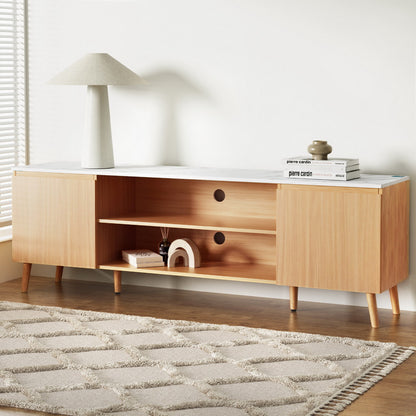 TV Cabinet Entertainment Unit Stand 180CM Pine White