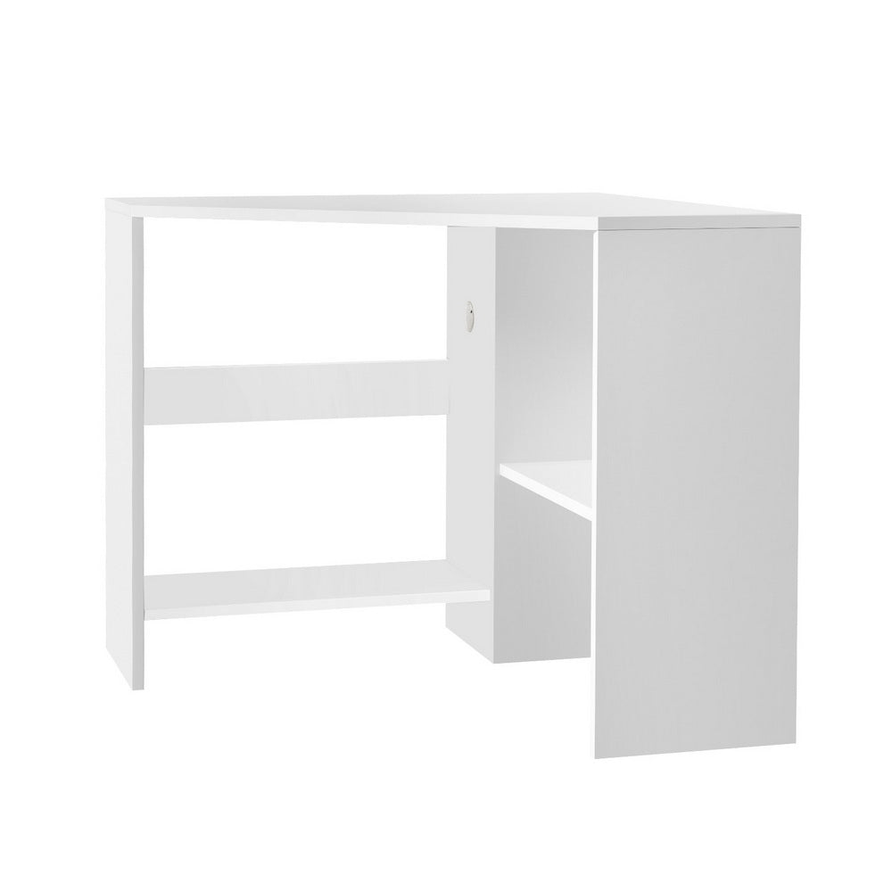 Corner Computer Desk Shelves CPU Stand L-shape Home Office Workstation Desks