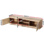 160CM TV Stand Entertainment Unit Lowline Storage Cabinet Wooden