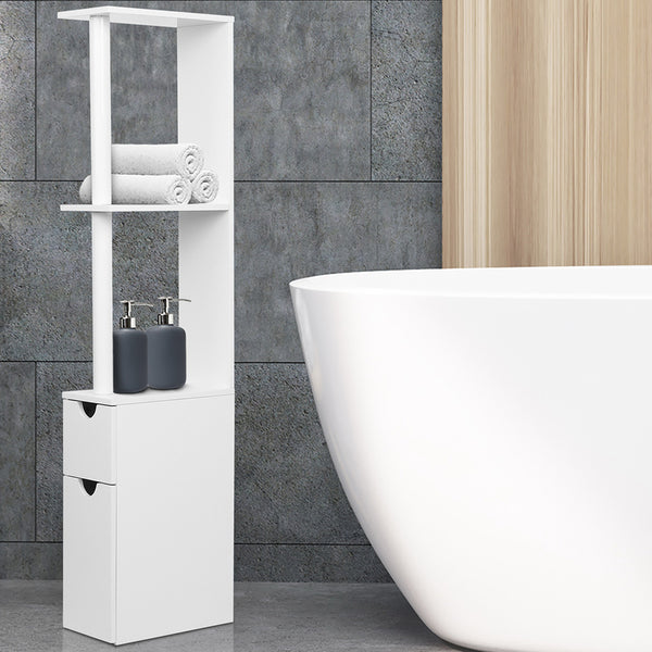  Bathroom Cabinet Storage 118Cm Shelf White