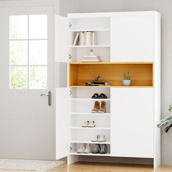  Shoe Rack Storage Cabinet 9 Tiers White