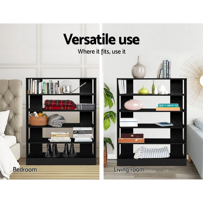 Shoe Rack Cabinet 30 Pairs 6-Tier Shelf Black