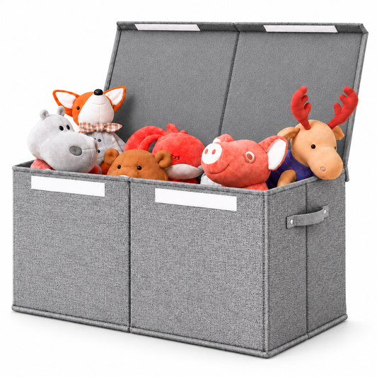 Keezi Large Toy Box Chest Storage with Flip-Top Lid Foldable Organizer Bins