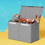 Large Toy Box Chest Storage with Flip-Top Lid Foldable Organizer Bins